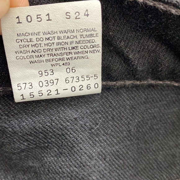 VINTAGE 90s LEVI’S 521 Tapered Fit Tapered Leg Black High Waisted Mom Jeans 18 - Picture 8 of 9